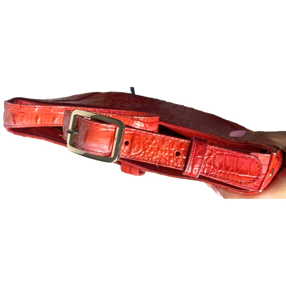 Brahmin color heat Johanna Melbourne shoulder‎ bag croc leather hobo full zip - Picture 7 of 12